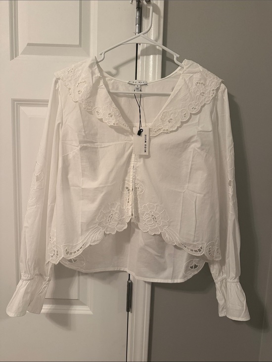 Miu Miu Tops - White Embroidered Cotton Blouse - Miu Miu from CocoLilys